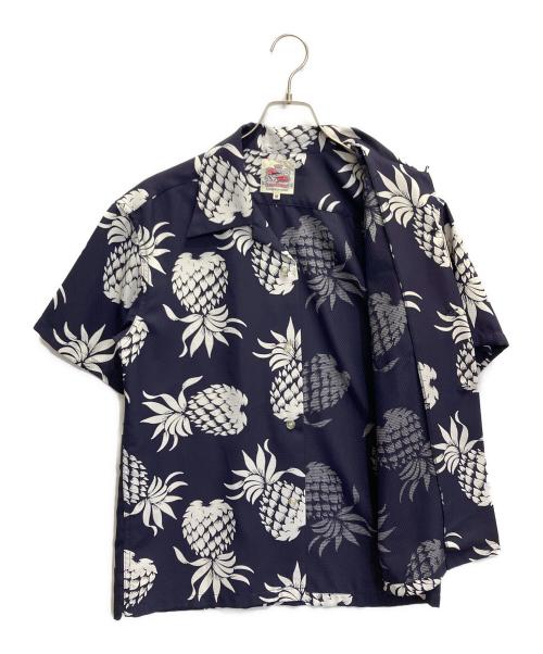 Duke Kahanamoku（デュークカハナモク）Duke Kahanamoku (デュークカハナモク) COOLMAX HAWAIIAN SHIRT ネイビー サイズ:Mの古着・服飾アイテム