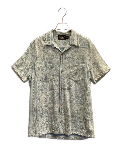 RRL（ダブルアールエル）RRL (ダブルアールエル) 総柄オープンカラーシャツ ブルー サイズ:Ｍの古着・服飾アイテム