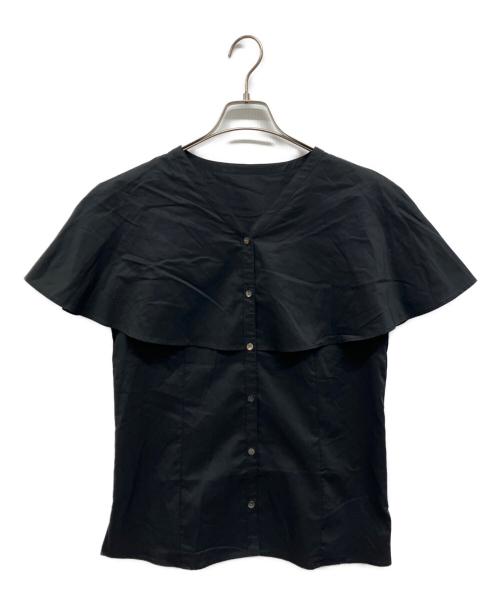 EPOCA（エポカ）EPOCA (エポカ) コットンストレッチ ケープブラウス ブラック サイズ:40の古着・服飾アイテム