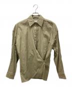 LEMAIREルメール）の古着「STRAIGHT COLLAR TWISTED SHIRT」｜カーキ