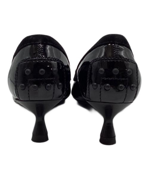 TOD'S（トッズ）TOD'S (トッズ) スクエアトゥーエナメルパンプス ブラック サイズ:35の古着・服飾アイテム