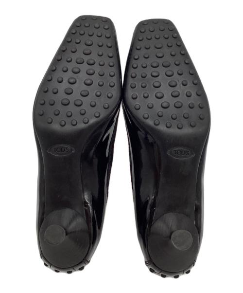 TOD'S（トッズ）TOD'S (トッズ) スクエアトゥーエナメルパンプス ブラック サイズ:35の古着・服飾アイテム