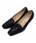 TOD'S（トッズ）の古着「スクエアトゥーエナメルパンプス」｜ブラック
