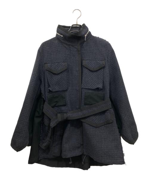 sacai（サカイ）sacai (サカイ) ドッキングコート ネイビー サイズ:1の古着・服飾アイテム