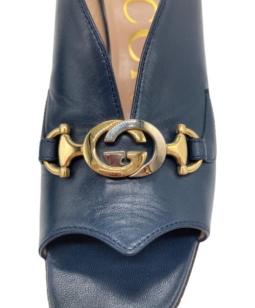 GUCCI（グッチ）GUCCI (グッチ) ミュール ネイビー サイズ:37の古着・服飾アイテム