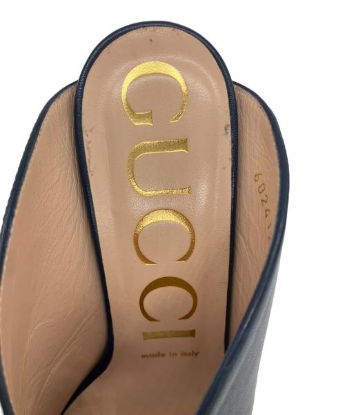 GUCCI（グッチ）GUCCI (グッチ) ミュール ネイビー サイズ:37の古着・服飾アイテム