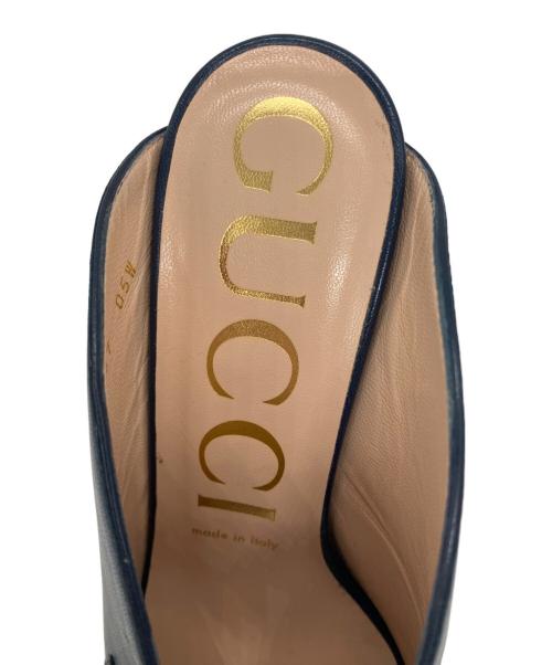 GUCCI（グッチ）GUCCI (グッチ) ミュール ネイビー サイズ:37の古着・服飾アイテム