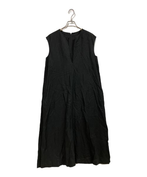 Plage（プラージュ）Plage (プラージュ) Linen フレア ワンピース ブラック サイズ:36の古着・服飾アイテム