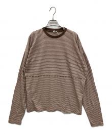SEA（シー）の古着「SKATER L/S TEE　ボーダーロングスリーブカットソー　Tシャツ」｜ブラウン