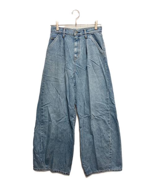 UNGRID（アングリッド）UNGRID (アングリッド) ウエストタックカーブデニム インディゴ サイズ:W24の古着・服飾アイテム