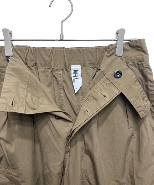 MHL（マーガレットハウエル）MHL (エムエイチエル) タックパンツ ブラウン サイズ:3の古着・服飾アイテム