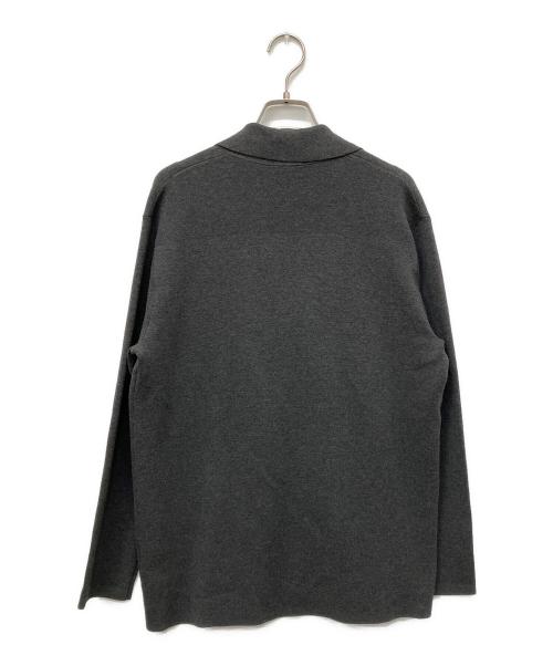 PLST（プラステ）PLST (プラステ) レーヨンブレンドニットダブルジャケット グレー サイズ:Mの古着・服飾アイテム