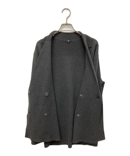 PLST（プラステ）PLST (プラステ) レーヨンブレンドニットダブルジャケット グレー サイズ:Mの古着・服飾アイテム