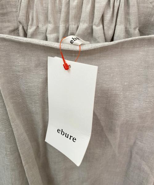 ebure（エブール）ebure (エブール) スラブリネン ハーフスリーブワンピース ベージュ サイズ:38の古着・服飾アイテム