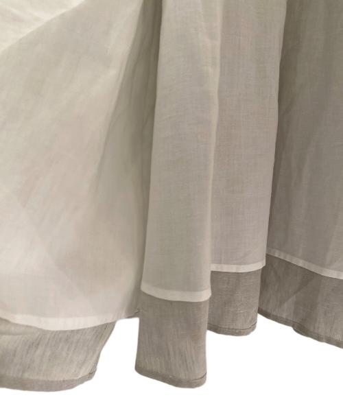 ebure（エブール）ebure (エブール) スラブリネン ハーフスリーブワンピース ベージュ サイズ:38の古着・服飾アイテム