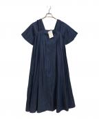 ebureエブール）の古着「ダンガリーライトコットン デニムハーフスリーブワンピース」｜インディゴ