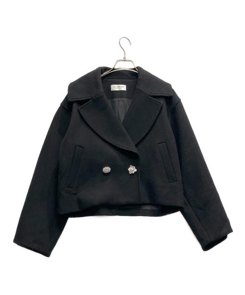 L.B CANDY STOCK（エルビーキャンディストック）L.B CANDY STOCK (エルビーキャンディストック) ビジューダブルショートコート ブラック サイズ:FREEの古着・服飾アイテム