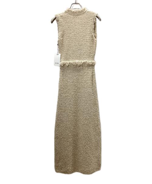 Snidel（スナイデル）Snidel (スナイデル) ツイードニットワンピース ベージュ サイズ:free 未使用品の古着・服飾アイテム