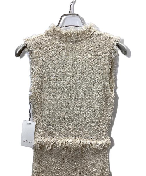 Snidel（スナイデル）Snidel (スナイデル) ツイードニットワンピース ベージュ サイズ:free 未使用品の古着・服飾アイテム