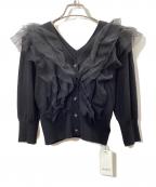 Snidelスナイデル）の古着「Sustainableチュールフリルニットプルオーバー」｜ブラック