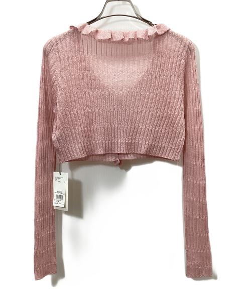 Snidel（スナイデル）Snidel (スナイデル) シアーフリルカーディガン ピンク サイズ:free 未使用品の古着・服飾アイテム