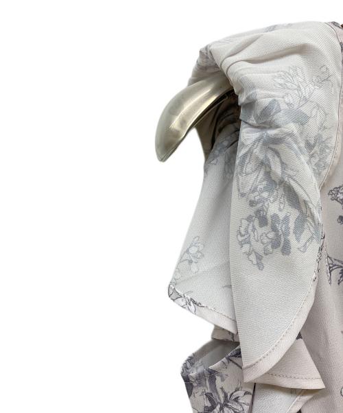 FRAY ID（フレイ アイディー）FRAY ID (フレイ アイディー) サテンパイピングプリントシフォンワンピ グレー サイズ:S 未使用品の古着・服飾アイテム