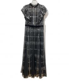FRAY ID（フレイ アイディー）の古着「シークインチェックドレス」｜ブラック