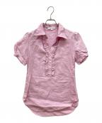 MADISON BLUEマディソンブルー）の古着「パフスリーブリネンシャツ」｜ピンク