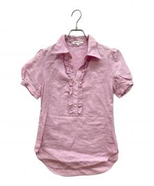MADISON BLUE（マディソンブルー）の古着「パフスリーブリネンシャツ」｜ピンク