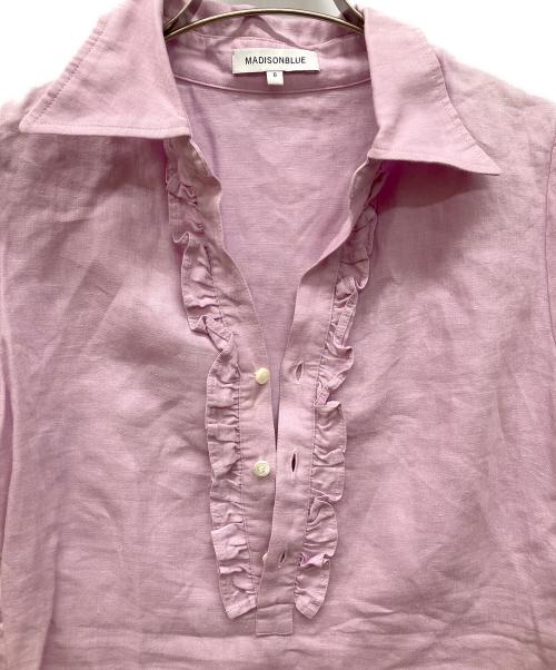 MADISON BLUE（マディソンブルー）MADISON BLUE (マディソンブルー) パフスリーブリネンシャツ ピンク サイズ:ＸＳの古着・服飾アイテム