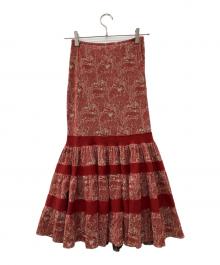 Jean Paul Gaultier FEMME（ジャンポールゴルチエ フェム）の古着「総柄パワーネットスカート」｜レッド