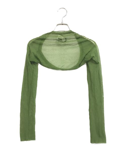 Jean Paul GAULTIER（ジャンポールゴルチェ）Jean Paul GAULTIER (ジャンポールゴルチェ) パワーネットボレロカーディガン オリーブ サイズ:Sの古着・服飾アイテム