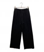 theoryセオリー）の古着「Double Knit LT N Drawstring Plon　ワイドパンツ」｜ブラック