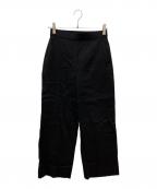 theoryセオリー）の古着「Good Crunch Wash Straight Pull On Pant　スラックス　リネン混パンツ」｜ブラック