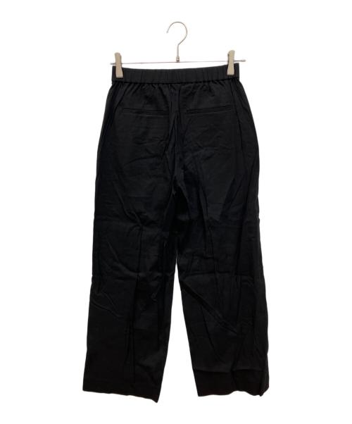 theory（セオリー）theory (セオリー) Good Crunch Wash Straight Pull On Pant　スラックス　リネン混パンツ ブラック サイズ:00 未使用品の古着・服飾アイテム