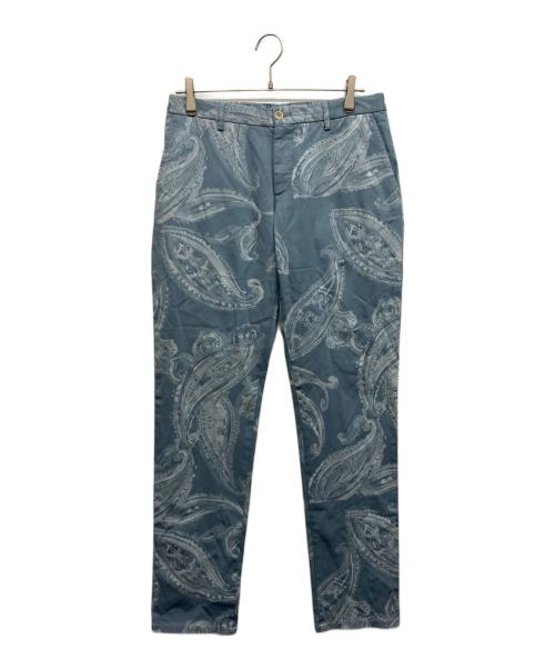 ETRO（エトロ）ETRO (エトロ) ペイズリープリント テーパードパンツ ブルー サイズ:48の古着・服飾アイテム