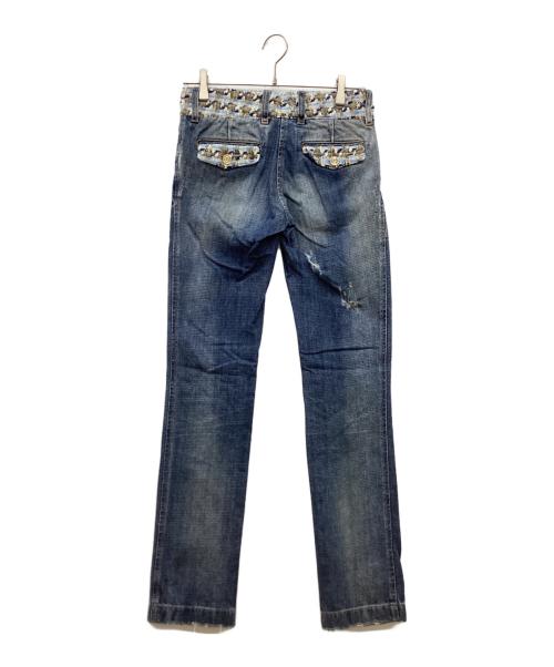 DOLCE & GABBANA（ドルチェ＆ガッバーナ）DOLCE & GABBANA (ドルチェ＆ガッバーナ) ダメージ加工デニムパンツ ブルー サイズ:36の古着・服飾アイテム