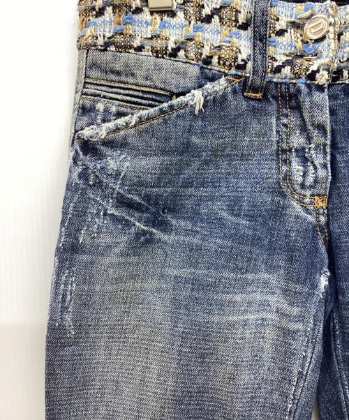 DOLCE & GABBANA（ドルチェ＆ガッバーナ）DOLCE & GABBANA (ドルチェ＆ガッバーナ) ダメージ加工デニムパンツ ブルー サイズ:36の古着・服飾アイテム