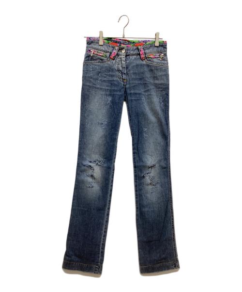DOLCE & GABBANA（ドルチェ＆ガッバーナ）DOLCE & GABBANA (ドルチェ＆ガッバーナ) ダメージ加工デニムパンツ ブルー サイズ:36の古着・服飾アイテム