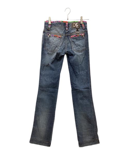 DOLCE & GABBANA（ドルチェ＆ガッバーナ）DOLCE & GABBANA (ドルチェ＆ガッバーナ) ダメージ加工デニムパンツ ブルー サイズ:36の古着・服飾アイテム