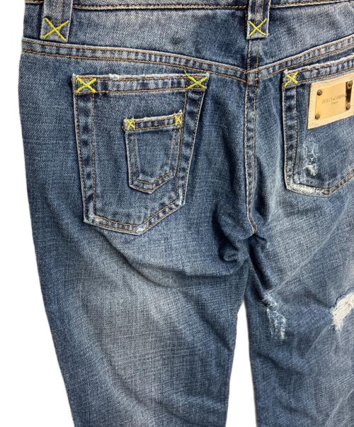 DOLCE & GABBANA（ドルチェ＆ガッバーナ）DOLCE & GABBANA (ドルチェ＆ガッバーナ) ダメージ加工フレアデニム ブルー サイズ:36の古着・服飾アイテム