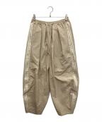 etsintaエシンタ）の古着「リメイクジャージカーブパンツ イージーナイロンパンツ」｜ベージュ