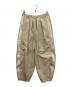 etsinta（エシンタ）の古着「リメイクジャージカーブパンツ イージーナイロンパンツ」｜ベージュ