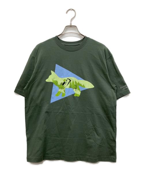 maison kitsune（メゾンキツネ）maison kitsune (メゾンキツネ) プリントTシャツ カーキ サイズ:2の古着・服飾アイテム