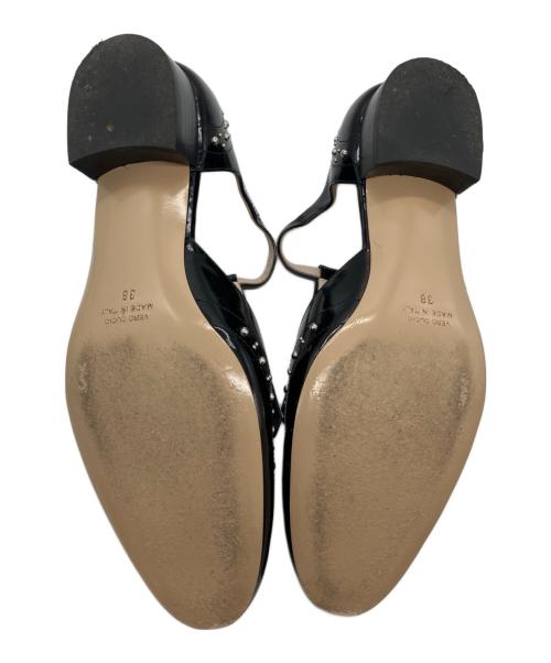 NEBULONIE（ネブローニ）NEBULONIE (ネブローニ) ウィングチップスタッズシューズ ブラック サイズ:38の古着・服飾アイテム