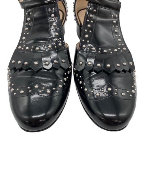 NEBULONIE（ネブローニ）NEBULONIE (ネブローニ) ウィングチップスタッズシューズ ブラック サイズ:38の古着・服飾アイテム