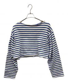 GOOD GRIEF!（グッドグリーフ）の古着「SHORT BORDER TOP VINTAGE　ショートボーダートップビンテージ　ロングスリーブカットソー　Tシャツ」｜ブルー
