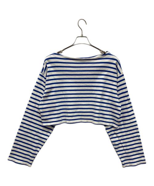 GOOD GRIEF!（グッドグリーフ）GOOD GRIEF! (グッドグリーフ) SHORT BORDER TOP VINTAGE　ショートボーダートップビンテージ　ロングスリーブカットソー　Tシャツ ブルー サイズ:FREEの古着・服飾アイテム