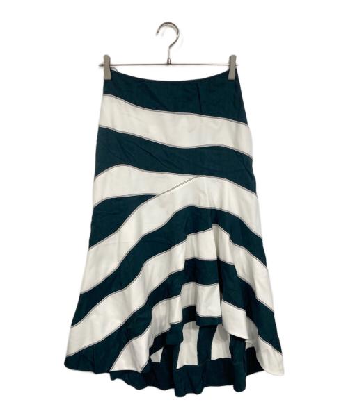 CEDRIC CHARLIER（セドリック シャルリエ）CEDRIC CHARLIER (セドリック シャルリエ) スカート グリーン×ホワイト サイズ:I 40の古着・服飾アイテム