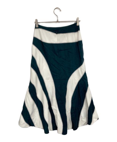 CEDRIC CHARLIER（セドリック シャルリエ）CEDRIC CHARLIER (セドリック シャルリエ) スカート グリーン×ホワイト サイズ:I 40の古着・服飾アイテム